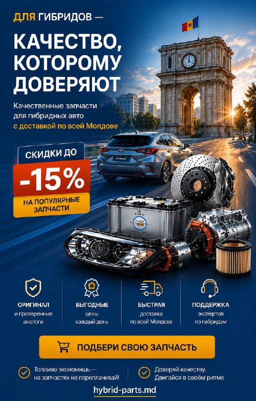 Запчасти для гибридных авто в Молдове